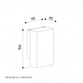 LED SVETILJKA 2381 ZIDNA 6W 3000K IP65 ANTRACIT