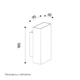 LED SVETILJKA 2382 ZIDNA 10W 3000K IP65 ANTRACIT