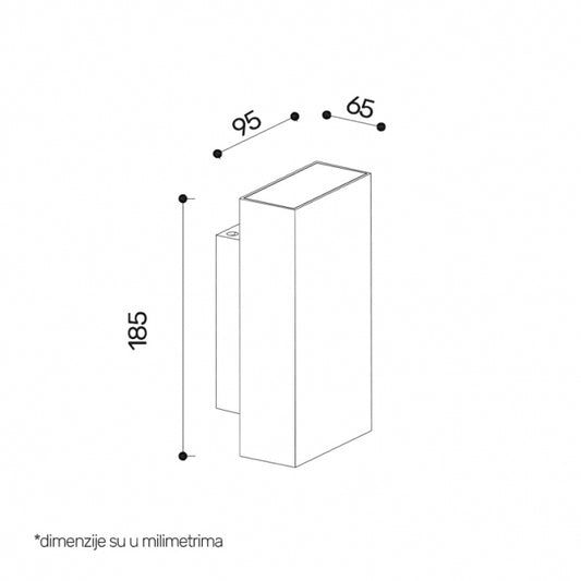 LED SVETILJKA 2382 ZIDNA 10W 3000K IP65 ANTRACIT