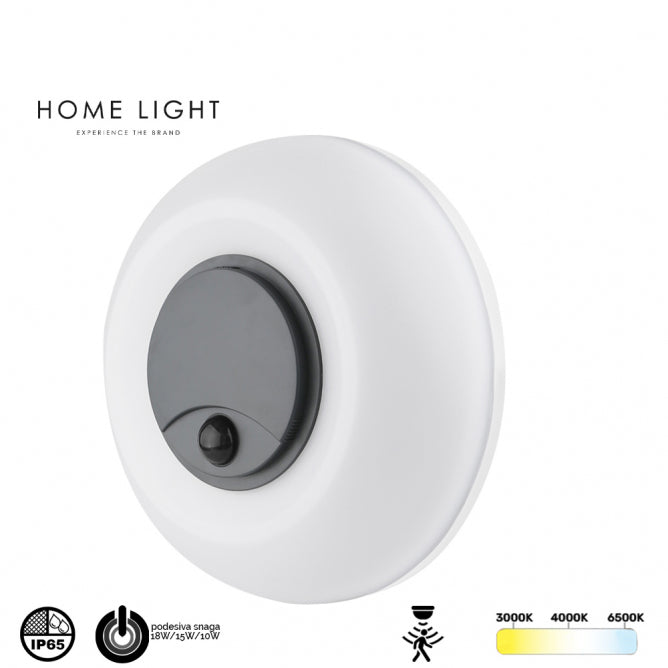 LED SVETILJKA BL10 OKRUGLA 20/15/10W CCT IP65 SENZOR BELA/SIVA