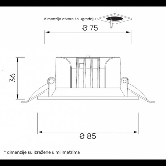 LED SVETILJKA HSM-DL00812 3000/4000/6000K 8W IP20 BELA