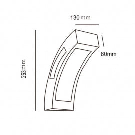 LED SVETILJKA JM-032 ZIDNA 12W 4000K IP65 ANTRACIT