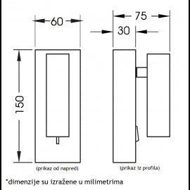 LED SVETILJKA JM-063 ZIDNA 3W 3000K BRONZA/CRNA