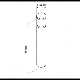 LED SVETILJKA JM-4605 STUBNA 12W 3000K IP65 CRNA