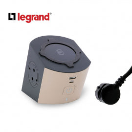 LG 694500 PRODUZNI BLOK SA BEZICNIM PUNJACEM 10W 2X2P+E 1XUSB-A 1XUSB-C INDIKACIJA 2M (TAUPE/T.SIVA)