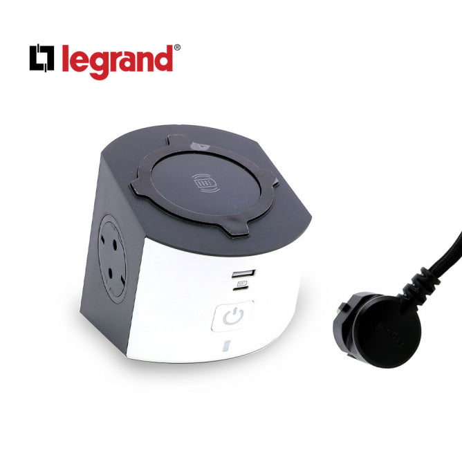 LG 694506 PRODUZNI BLOK SA BEZICNIM PUNJACEM 10W 2X2P+E 1XUSB-A 1XUSB-C INDIKACIJA 2M (BELA/T.SIVA)