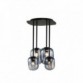 LUNA 104 LUSTER 4*E14 BLACK/SMOKED GLASS