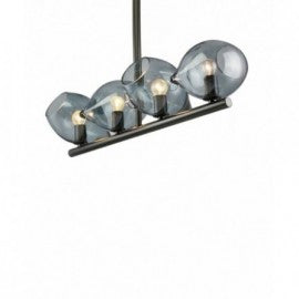 LUNA 114 LUSTER 4*E14 BLACK/SMOKED GLASS