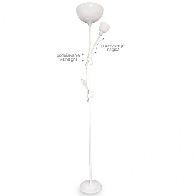 LUNA 184 PODNA LAMPA 1*E27+1*E14 BELA