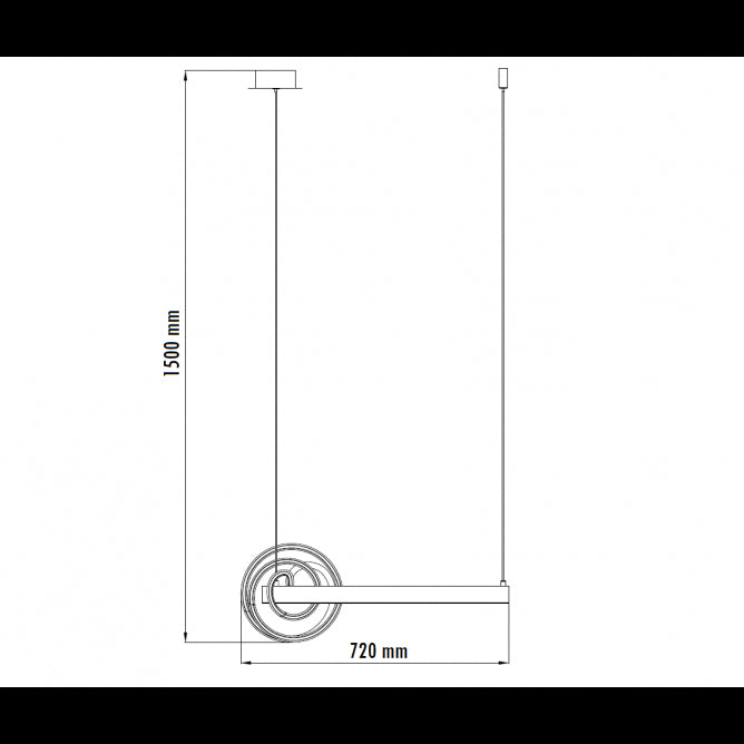LUNA 230 LUSTER 61W 3000K SIVA/CRNA