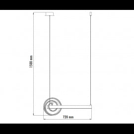 LUNA 230 LUSTER 61W 3000K SIVA/CRNA