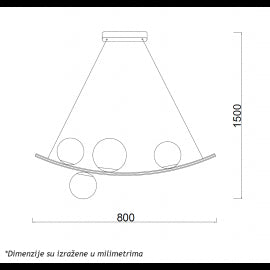 LUNA 251 VISILICA 4*E14 CRNA/ZLATO