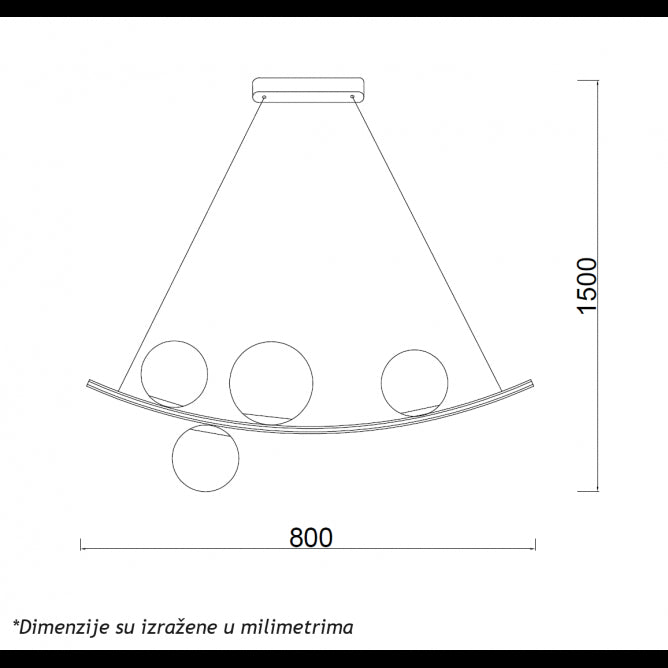 LUNA 251 VISILICA 4*E14 CRNA/ZLATO