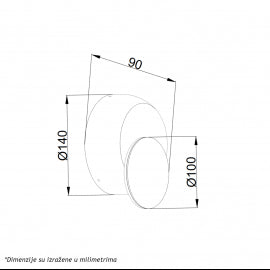 LUNA 257 ZIDNA LAMPA 5W 3000K CRNA
