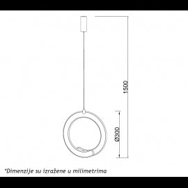 LUNA 261 VISILICA 24W 3000K CRNA