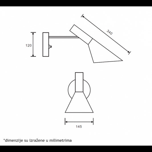 LUNA 297 ZIDNA LAMPA 1*E27