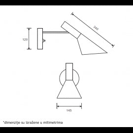 LUNA 297 ZIDNA LAMPA 1*E27