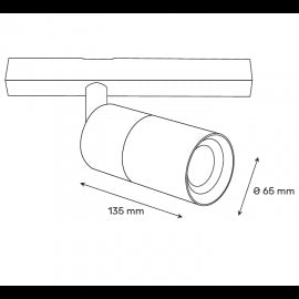 MAGNETIC REFLEKTOR LED11-15W 3000K 24° 48V DC CRNI