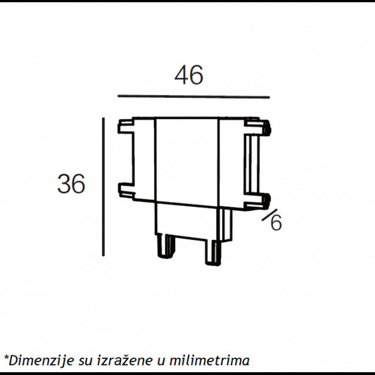 MAGNETIC SLIM KONEKTOR T CRNI (26-A-T)