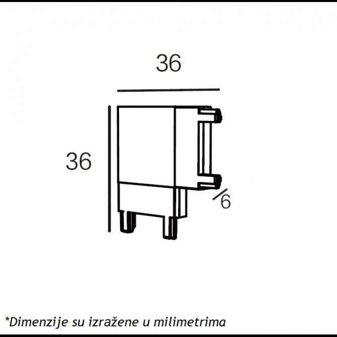 MAGNETIC SLIM KONEKTOR L CRNI (26-A-L)