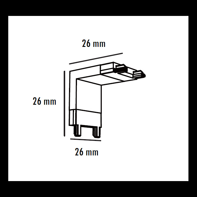 MAGNETIC SLIM KONEKTOR PLAFON-ZID CRNI (26-A-LV)