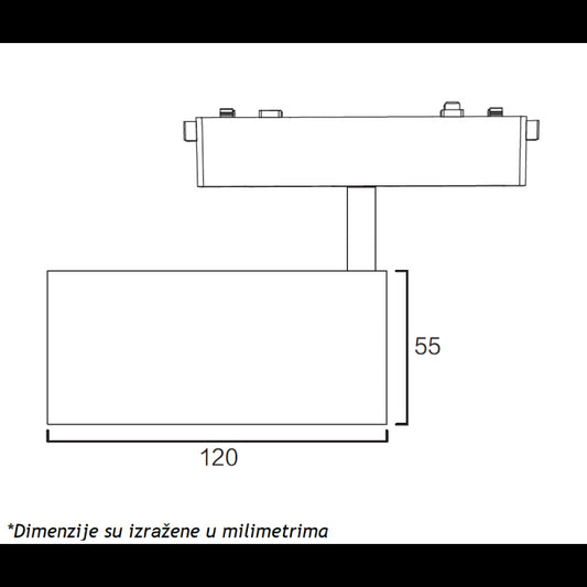 MAGNETIC SLIM REFLEKTOR LED26-055 18W 3000K 24° 48V DC CRNI
