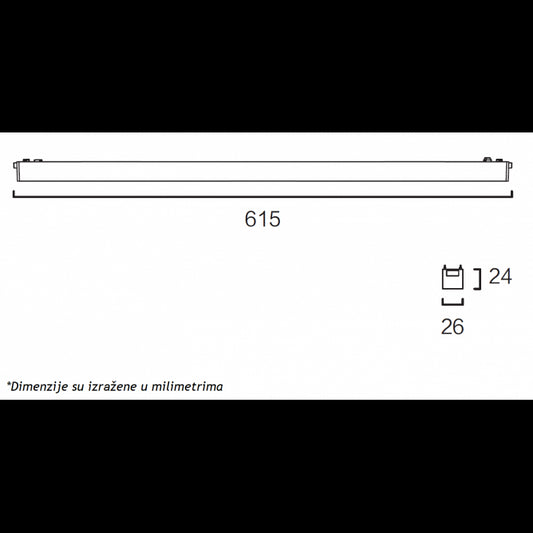 MAGNETIC SLIM SVETILJKA LED26-600F 20W 3000K 150° 48V DC BELA