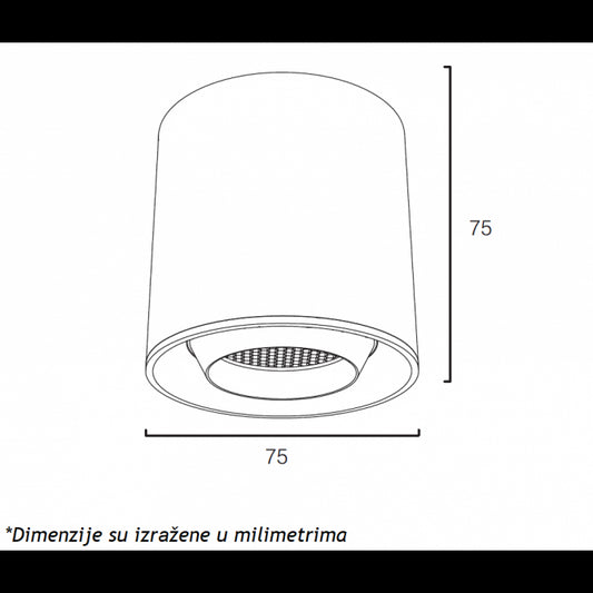MAGNETIC SLIM SVETILJKA LED26-YT80 6W 3000K 24° 48V DC BELA
