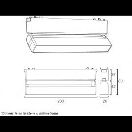 MAGNETIC SLIM SVETILJKA LED26-ZD-12F 10W 3000K 150° 48V DC BELA