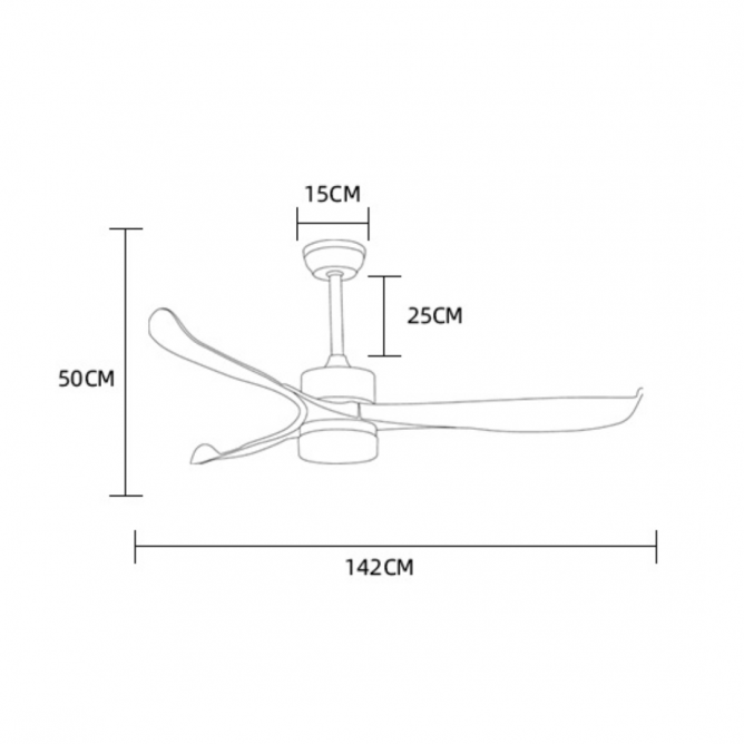 PLAFONSKI VENTILATOR SA SVETLOM 322 DC CRNI