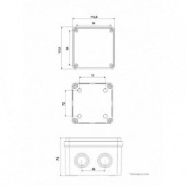 KUTIJA IP 65 MD9052 110X110X74 ABS