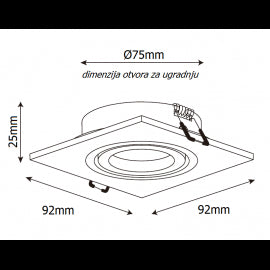 ROZETNA 649 1*GU10 CRNA