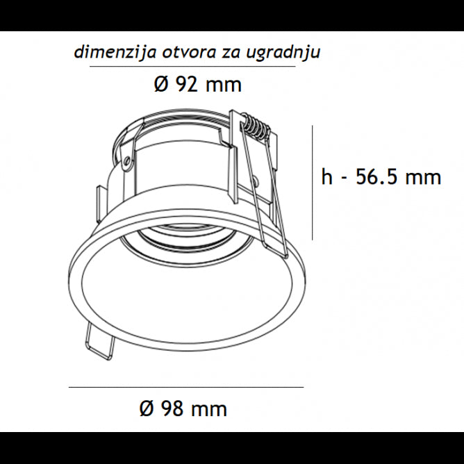 ROZETNA 711 1*GU10 CRNA