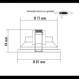 ROZETNA 714 1*GU10 CRNA IP44