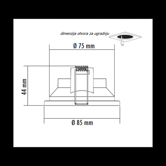 ROZETNA 714 1*GU10 CRNA IP44