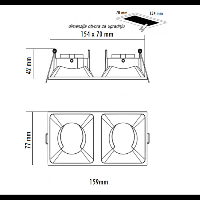 ROZETNA 715 2*GU10 BELA