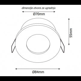 ROZETNA A721 1*GU10 NIKL IP65