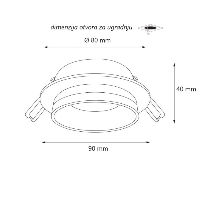 ROZETNA DDL22444 1*GU10 CRNA