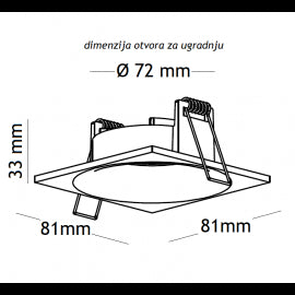 ROZETNA JM-051 1*GU10 CRNA