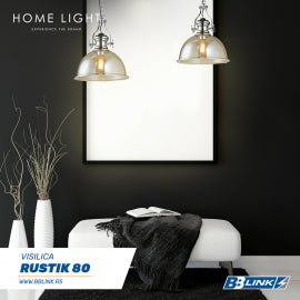 RUSTIK 80 VISILICA 1*E27 CHROME/COGNAC
