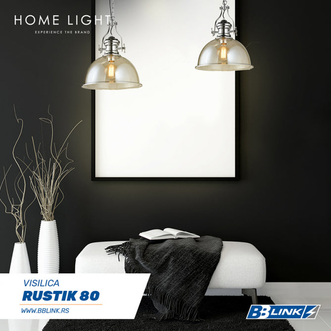 RUSTIK 80 VISILICA 1*E27 CHROME/COGNAC