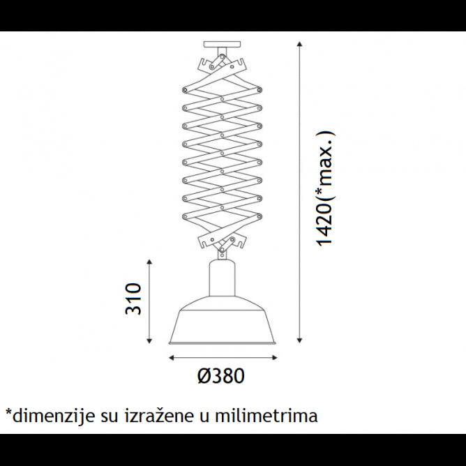 RUSTIK 97 VISILICA 1*E27 BLACK/GOLD