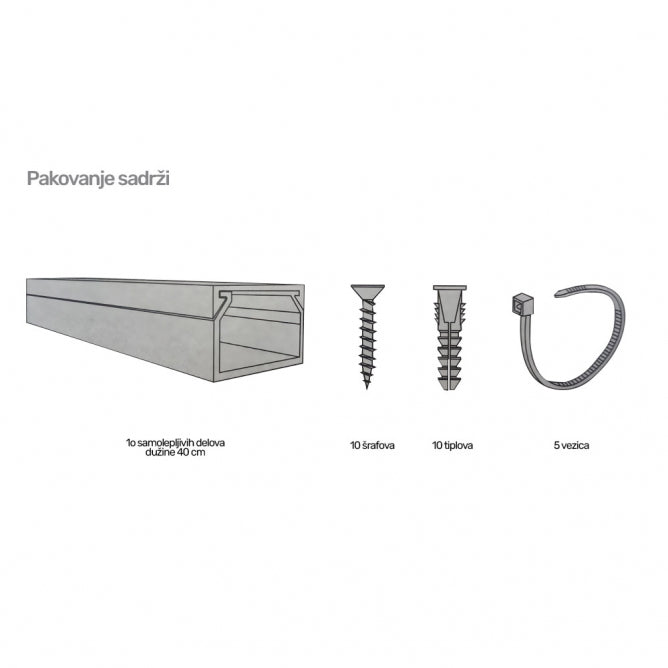 SET PVC KANALICA SAMOLEPLJIVA 4M (157in)