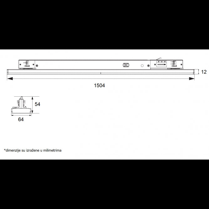 SINSKA SVETILJKA JM-4073 41-66W 4000K 90° 1500mm BELA