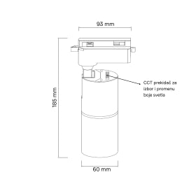 SINSKI REFLEKTOR LDG5030T 18W CCT CRNI MONOFAZNI