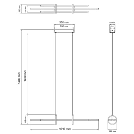 SOLEA 1 LUSTER 36W 3000/4000/6000K CRNA/ZLATO