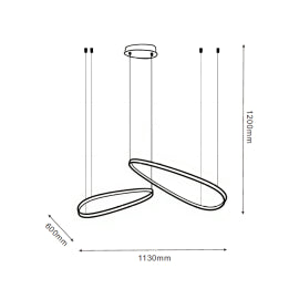 SOLEA 17 LUSTER 48W 3000/4000/6000K CRNA