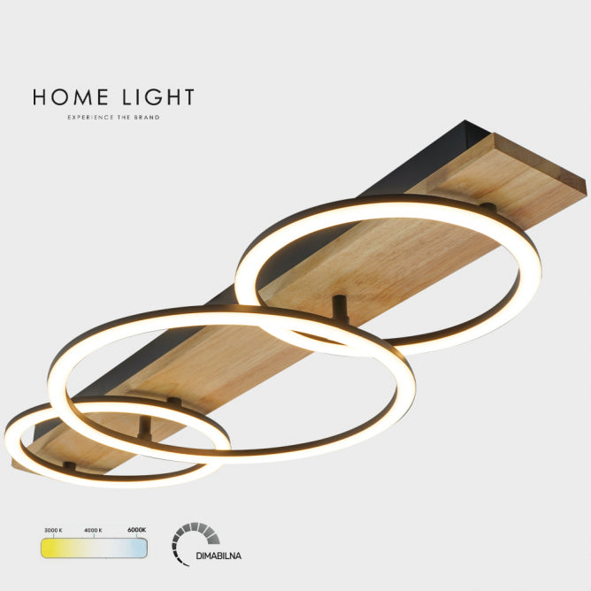 SOLEA 34 PLAFONSKA SVETILJKA 40W 3000/4000/6000K CRNA/DRVO DIM