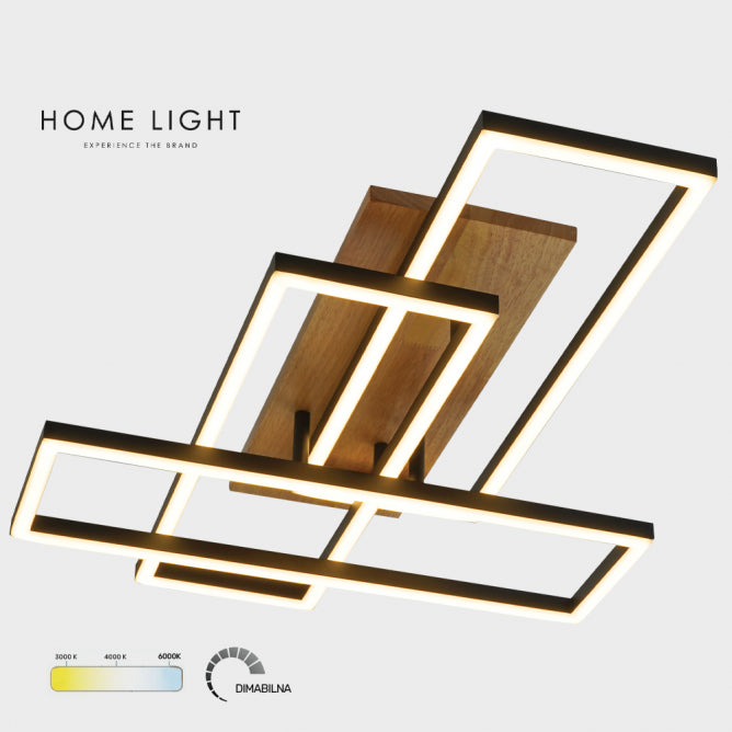 SOLEA 36 PLAFONSKA SVETILJKA 60W 3000/4000/6000K CRNA/DRVO DIM