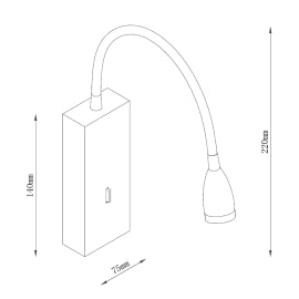 SOLEA 47 ZIDNA LAMPA 3W 3000K CRNA